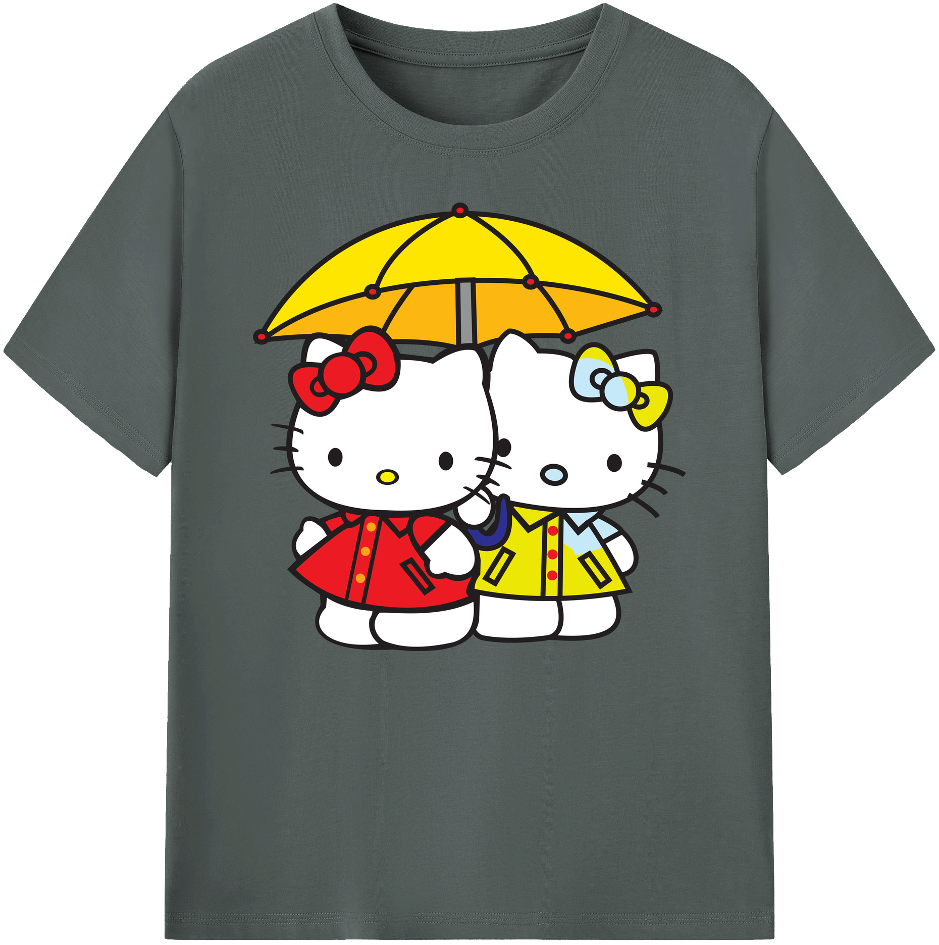 （画像用） Hello Kitty ハローキティ 綿100％ メンズ半袖Tシャツ｜肌触りやわらか＆通気性